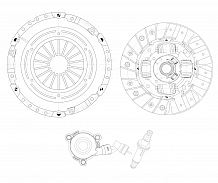 Комплект сцепления для автомобилей Opel Corsa D (06-) 1.2i/Chevrolet Aveo T300 1.2i/1.4i с гидравлической муфтой