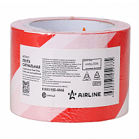 Лента сигнальная оградительная 75мм*100м, 30мкм, цвет красный/белый