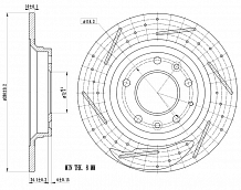 Диски тормозной для автомобилей Mazda 6 (02-) задний d=280 PRO (перфорированный / слотированный / окрашенный)