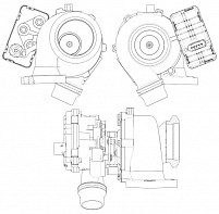 Турбокомпрессор для а/м Land Rover Discovery Sport (14-)/Jaguar F-Pace (15-) 2.0D (тип TF035HL)