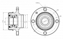 Ступица задняя в сборе с подшипником для автомобиля VW Polo (95-)/Lupo (98-)