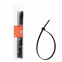 Стяжки (хомуты) кабельные 4,8*400 мм, пластиковые, черные, 10 шт.