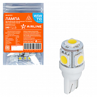 Лампа светодиодная T10 (W5W), 6000K (Белый), 24В, 0.6Вт, 5LED, Полярная