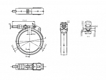 Хомут глушителя V-band быстросъемный с фланцами D=63 мм (нержавеющая сталь)