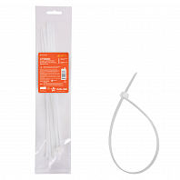 Стяжки (хомуты) кабельные 3,6*300 мм, пластиковые, белые, 10 шт.