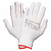 Перчатки полиэфирные (L), белые, с подвесом