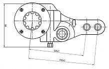 Рычаг тормоза регулировочный механический (трещотка) для автомобилей МАЗ задний правый (эвольвентный шлиц)