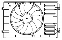 Электровентилятор охлаждения для автомобилей Skoda Yeti (09-) 1.2T (с кожухом)