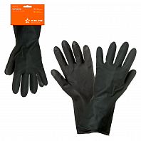 Перчатки латексные без подкладки (L), черные, с подвесом