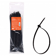 Стяжки (хомуты) кабельные 3,6*250 мм, пластиковые, черные, 100 шт.