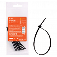 Стяжки (хомуты) кабельные 2,5*100 мм, пластиковые, черные, 10 шт.