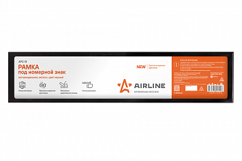 Рамка под номерной знак, антивандальная, металл, цвет черный airline AFC-13 