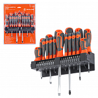 Набор отвёрток и бит 37 пр. подвес на стену (SL, PH, HEX, TORX) блистер