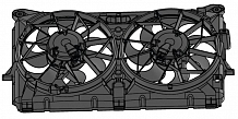 Э/вентилятор охл. для а/м Chevrolet Tahoe (06-)/Cadillac Escalade (06-) 5.3i/6.2i (2 вентилятора) (с кожухом) (LFK 0508)