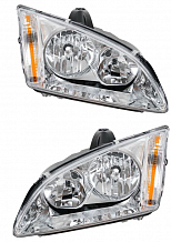 Фары для автомобилей Ford Focus II (05-) (головного света) галоген, электрический корректор, цвет рамы: хром, комплект: левая и правая (2 штуки)
