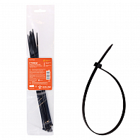 Стяжки (хомуты) кабельные 3,6*300 мм, пластиковые, черные, 10 шт.