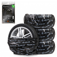 Пакеты для колес R12-22 PRO, 4 шт в пакете, 115x115 см, ПНД повыш.прочн. 25 мкм, черн.