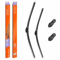 Щетки стеклоочистителя 650/530мм (26"/21") бескаркасные для а/м Lexus RX (15-), Audi A5 (11-14)/A6 (14-18)/A7 (10-18), Volkwagen Touareg (18-), комплект, 2 типа адаптеров