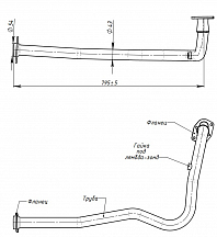 Труба приёмная для автомобилей Лада 2123 (04-) 1.7i ЕВРО-2 (алюминизированная сталь)