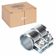 Хомут глушителя трубчатый с муфтой D=51 мм L=80 мм (оцинкованная сталь)