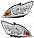 Фары для автомобилей Ford Focus II (05-) (головного света) рестайлинг, галоген, электрический корректор., цвет рамы: хром, комплект: левая и правая (2 штуки)