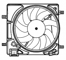 Электровентилятор охлаждения для автомобилей Chevrolet Spark (16-)/Ravon R2 (16-) 1.2i (с кожухом)