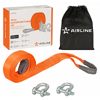 Трос VIP буксировочный усиленный (лента) 10 т, 5 м, 2 металл. шакла, с мешком