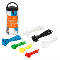 Стяжки (хомуты) кабельные, нейлон, цвет.,650 шт(2,5*100-300шт/3,6*150-200шт/4,8*200-150шт)