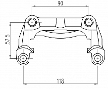 Скоба тормозного суппорта для автомобилей Opel Astra H (04-)/G (98-) задняя
