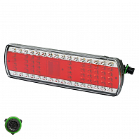 Фонарь задний для автомобилей КАМАЗ 5490 левый, байонетный разъём, с бегущим указателем поворота сверху (светодиодный)