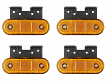 Огонь габаритный светодиодный, 12/24В, оранжевый, съемный кронштейн, комплект 4 шт.