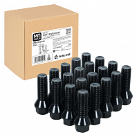 Болт колесный M14x1,5x35x55, конус, ключ 17, чёрный электрофорез, 20 шт для а/м BMW