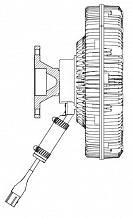 Муфта вязкостная для автомобилей DongFeng DFH4180 GX (13-) 13.5D Euro 6 (электронное управления, без крыльчатки)