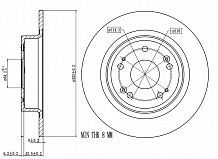 Диски тормозные для автомобилей Honda Accord (14-) задний d=282 окрашенный