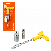 Ключ свечной с пластиковой рукояткой 250мм с головками 16мм и 21мм с резиновым фиксатором