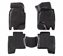 Ковры для Mitsubishi Pajero II 5D (91-) (RHD), 5 шт., выс.борт, 3D с подпятником, ТЭП, черн.