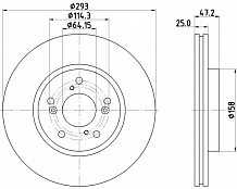 Диски тормозные для автомобилей Honda Accord (14-) передний d=292.8 окрашенный