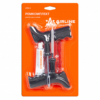Ремкомплект для б/к шин пистолетные ручки (клей, шило для жгута,шило-напильник, жгуты 5 шт.) airline ATRK-3 