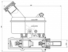 Цилиндр тормозной для автомобилей Sollers Atlant (22-)/JAC Sunray (20-) главный (с расширительным бачком и датчиком)