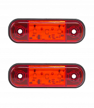 Огонь габаритный светодиодный, 12/24В, красный, комплект 2 шт.