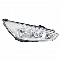 Фара для автомобилей Ford Focus III (11-) (головного света) рестайлинг, галоген, электрический корректор, цвет рамы: хром, правая