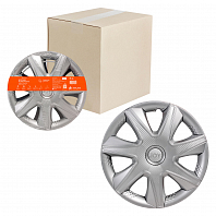 Колпаки колесные 15" "Джой", серебристый, карбон, компл. 2 шт.