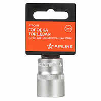 Головка торцевая 1/2" DR двенадцатигранная 21мм, пласт. подвес