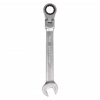 Ключ комбинированный трещоточный шарнирный 19мм пласт. подвес PRO