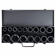 Набор головок ударных 3/4" 90мм 16пр. (17-50мм) мет. кейс МП-серия