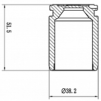 Поршень суппорта для автомобилей JAC JS6 (22-) задний d=38мм (автомобиль с электродвигателем стояночного тормоза)