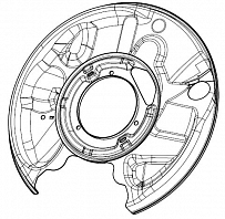 Кожух заднего правого тормозного диска для автомобилей Mercedes C (W202) (93-) / E (W210) (95-)