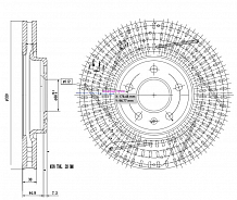 Диски тормозные для автомобилей Audi Q5 (08-) передний d=320 PRO (перфорированный / слотированный / окрашенный)