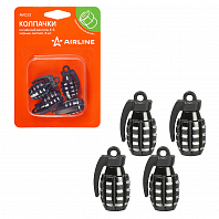 Колпачки на шинный вентиль K-5, черные, металл, 4 шт.