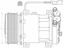 Компрессор кондиционера для экскаваторов-погрузчиков JCB 3CX
